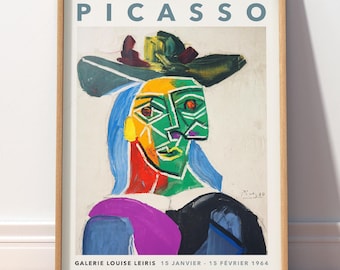 Picasso Dora Maar Print, Cubist Portrait Wall Art, Colorful Home