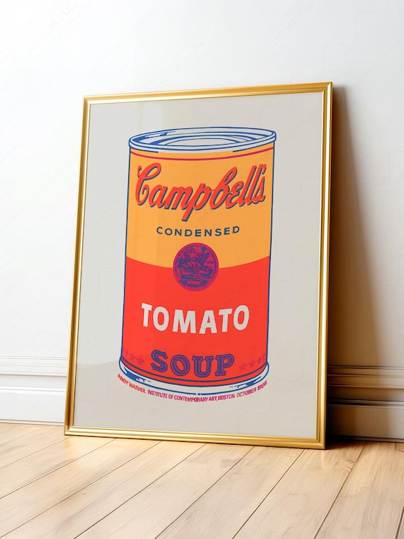 Andy Warhol Campbells Soup Can Print, Pop Art Poster, Kitchen Wall
