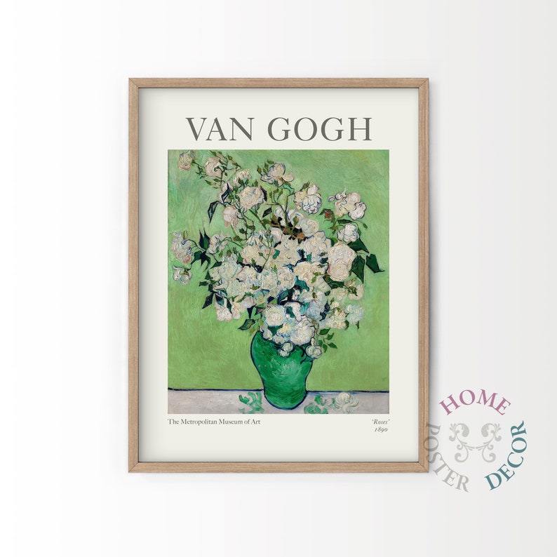 Van Gogh Poster, Van Gogh Flowers, Roses Wall Print, Garden Wall Art, Floral Wall Art, High Quality Archival Paper up to 24'x36' 10A 