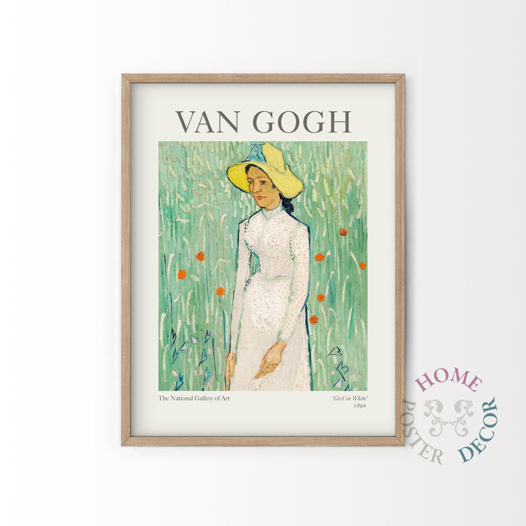 Girl in White Van Gogh Poster Van Gogh Painting Portrait Etsy Canada