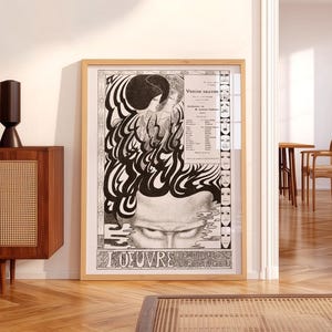Jan Toorop Louvre Poster, Abstract Black White Art Print image 5