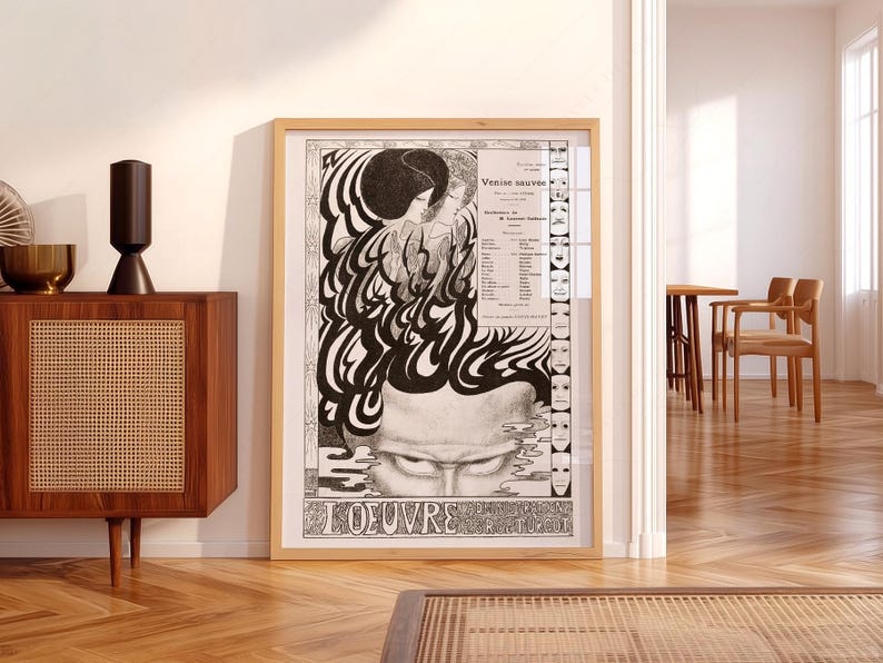 Jan Toorop Louvre Poster, Abstract Black White Art Print image 5