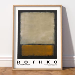 Impresión de Mark Rothko, póster abstracto marrón, arte mural de Rothko, póster de exposición, decoración de oficina, regalo para él, impresión moderna