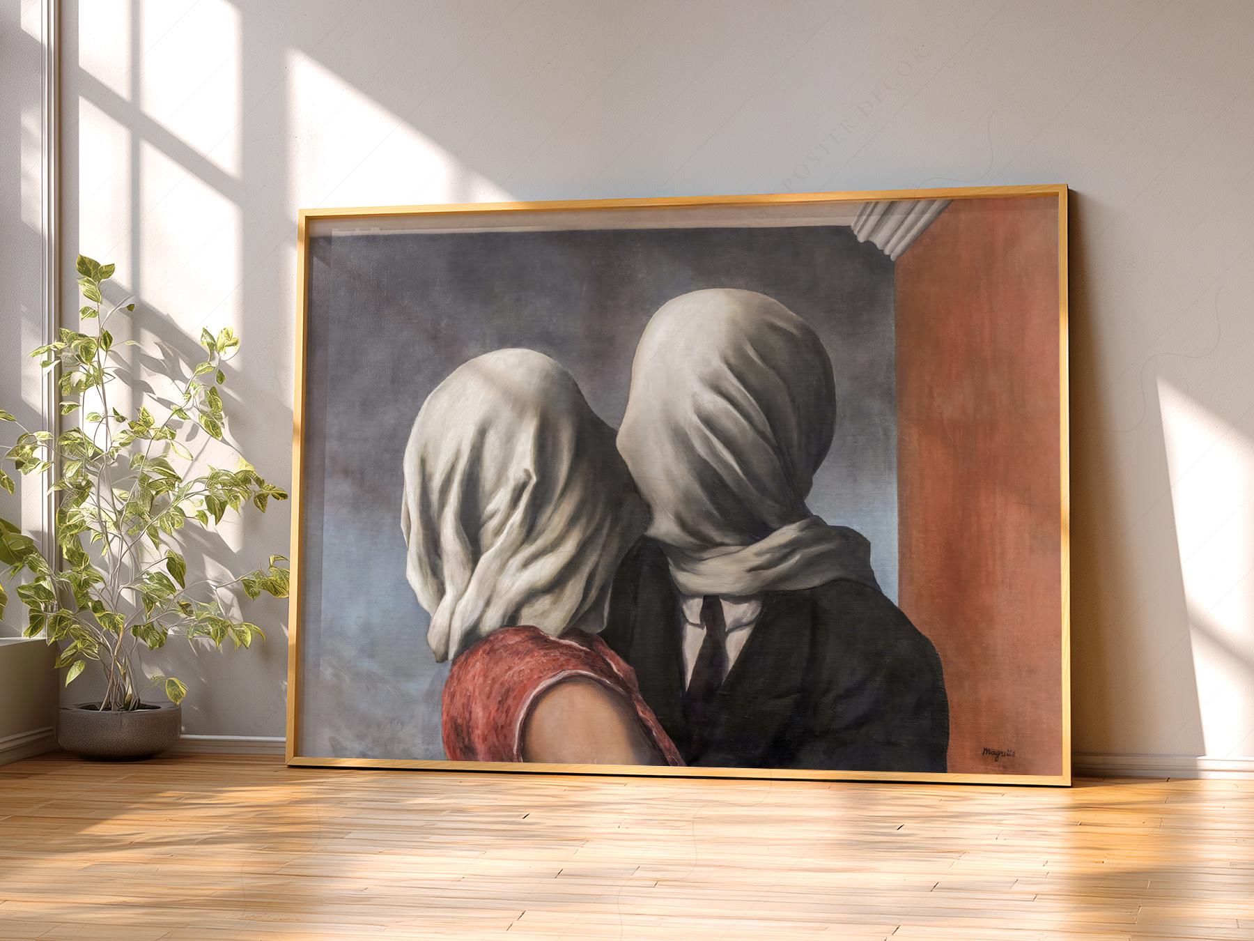Rene Magritte 'the Lovers' Print, Surrealist Wall Art - Etsy