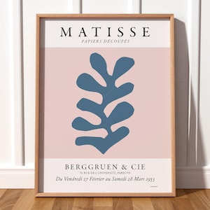 Póster de Matisse, recortes de Henri Matisse, arte mural neutro, impresión rosa ruborizado, impresión artística bohemia, arte mural de hojas y plantas, impresión de alta calidad 1-6