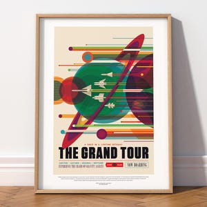 Póster de la NASA: Visiones del futuro del sistema solar, turismo espacial, gran recorrido, impresión, arte de pared retro, ilustración del planeta, idea de regalo 109