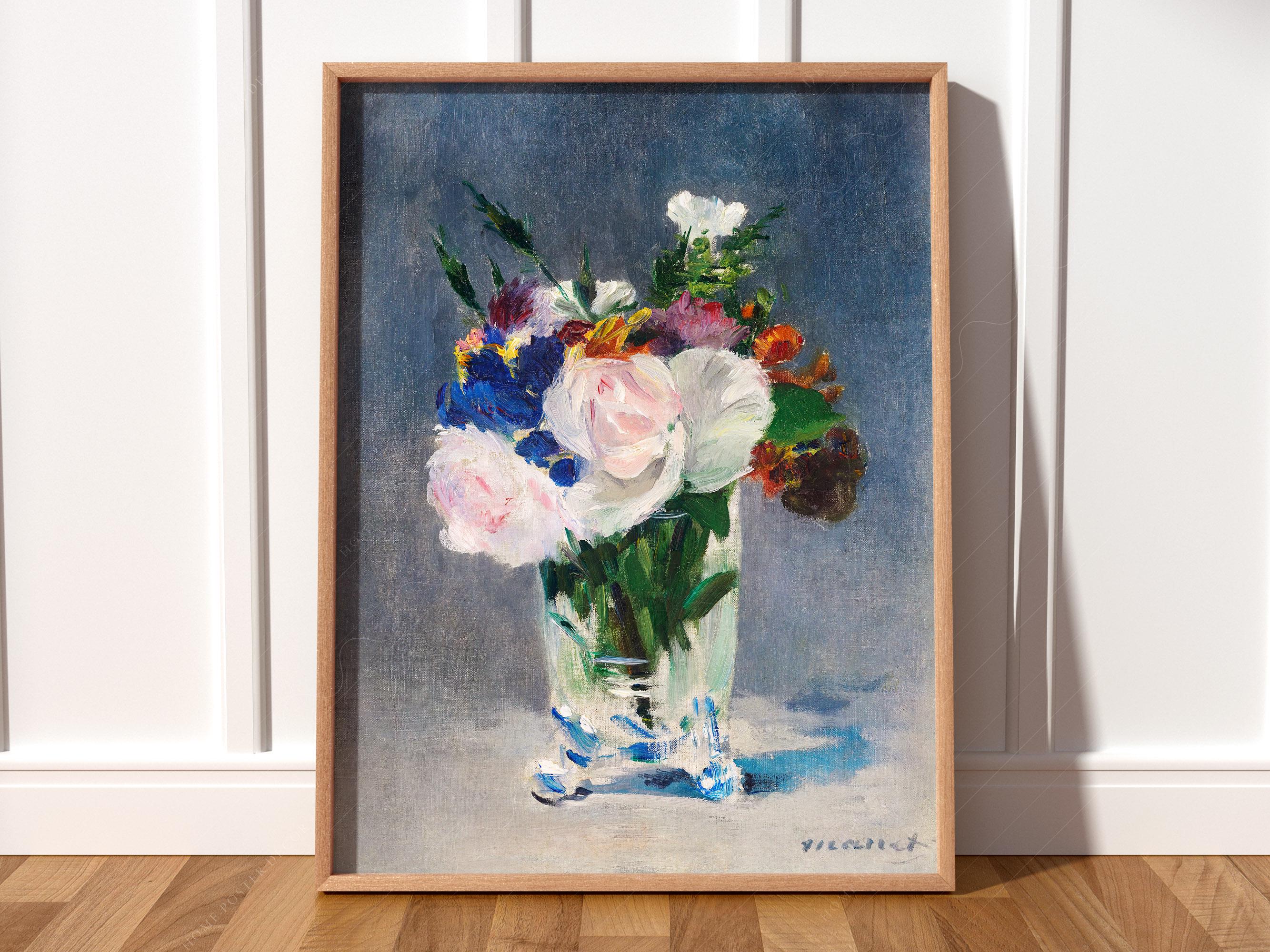 Edouard Manet Print, French Painting, Impressionism Art, Floral Wall Art, Manet Poster, Flower in Cristal Vase, Museum Quality Print