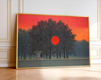 René Magritte The Banquet Print | Surrealist Red Sun Landscape | Horizontal Poster | Modernist Statement Piece 4