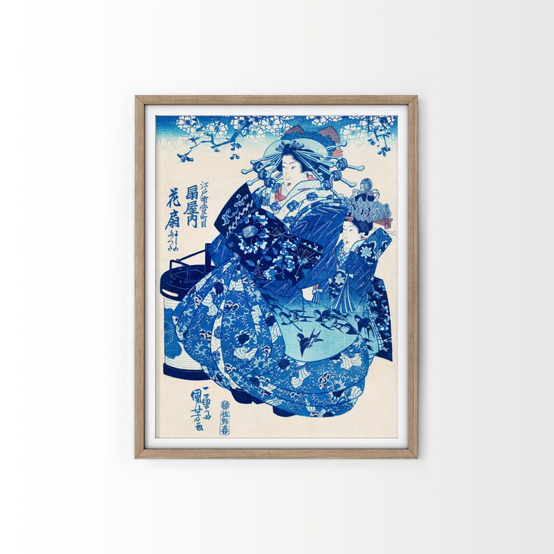 Utagawa Kuniyoshi Japanese Art Print Ogiya Uchi Hanaogi Etsy Canada