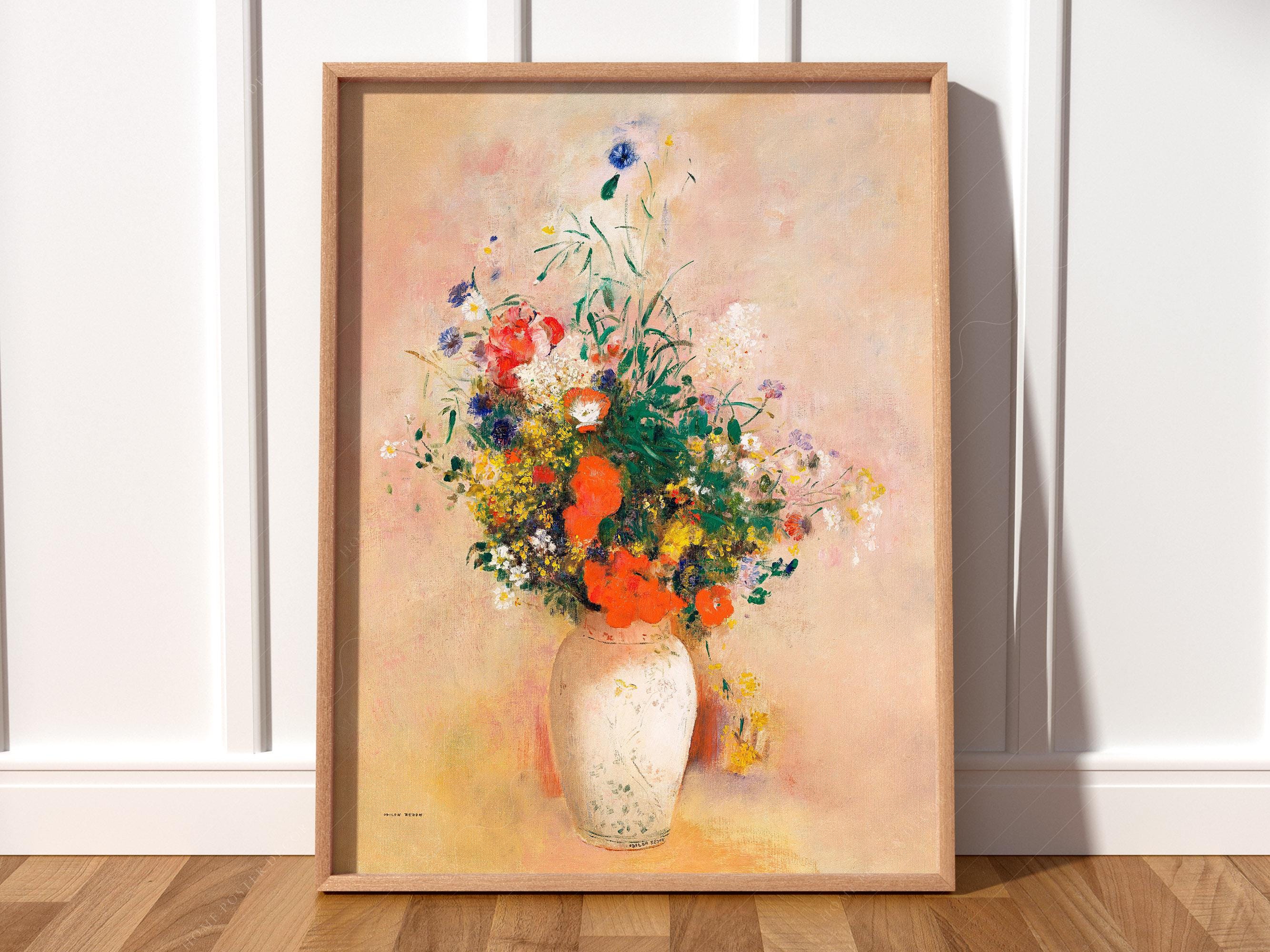 Odilon Redon, Bouquet Artwork, Vintage art print, Flower art, Dreamlike painting, Girls Bedroom, Flowers in Vase, Romantic Decor, Nature Art