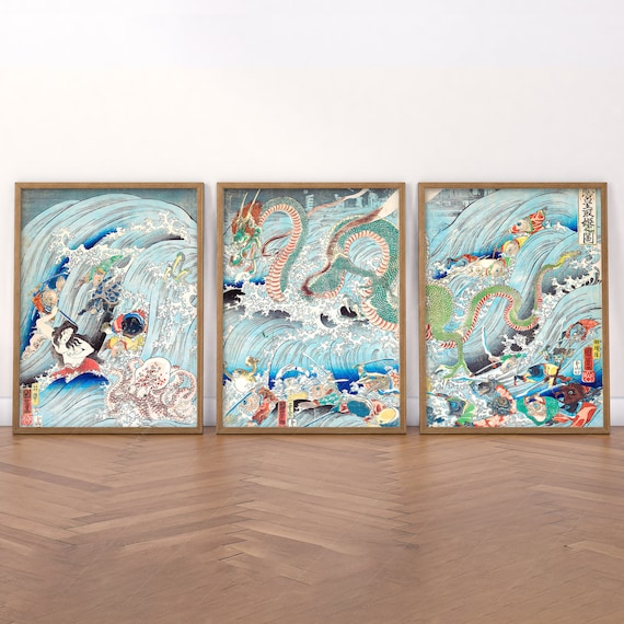 Traditional Oriental Japan Painting up to 60x90cm Samurai Art Poster Japanese Print Japan Art Utagawa Kuniyoshi Japanese Mythology Traditional Oriental Japan Painting up to 60x90cm Samurai Art Poster Japanese Print Japan Art Utagawa Kuniyoshi Japanese Mythology
