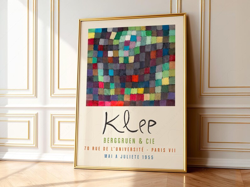 Lámina abstracta de bloques de color de Paul Klee, arte mural geométrico moderno, póster con estampado cuadrado colorido, decoración de arte de mediados de siglo 02 imagen 11