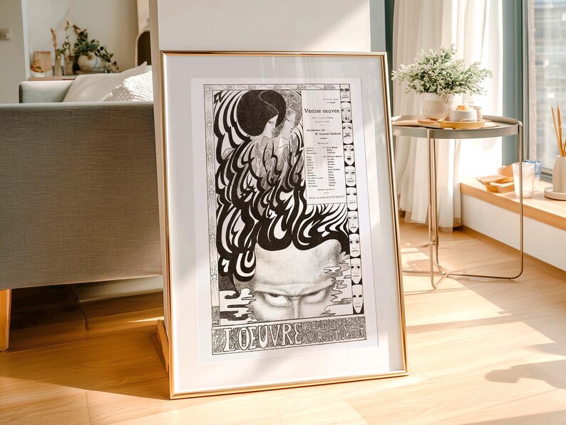 Jan Toorop Louvre Poster, Abstract Black White Art Print image 4