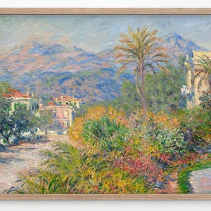 Claude Monet Poster, Palm trees, Strada Romana at Bordighera, Nature Wall Art, Anniversary Gift, Oil Painting, Antique Decor, Famous Artwork