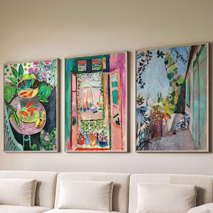 Matisse Goldfish Matisse Open Window Matisse The Terrace Modern gallery wall Matisse famous paintings Set of 3 Masterpiece 08