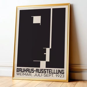 Bauhaus Exhibition Poster 1923, Black White Print, Minimalist Modernism Wall Art, Geometric Graphic Poster, Physical Print