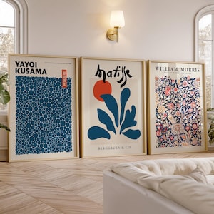 Matisse, Kusama, Morris Print Set | Blue Gallery Wall Art 23 image 12