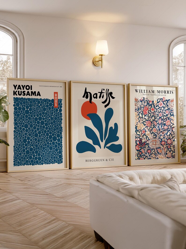 Matisse, Kusama, Morris Print Set | Blue Gallery Wall Art 23 image 12