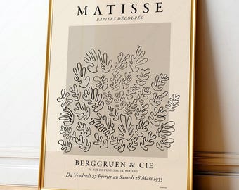 Neutral Wall Decor, Matisse Print, Minimalist Line Art 02-05