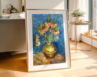 Van Gogh Flowers Print, Imperial Fritillaries in Copper Vase, Fine