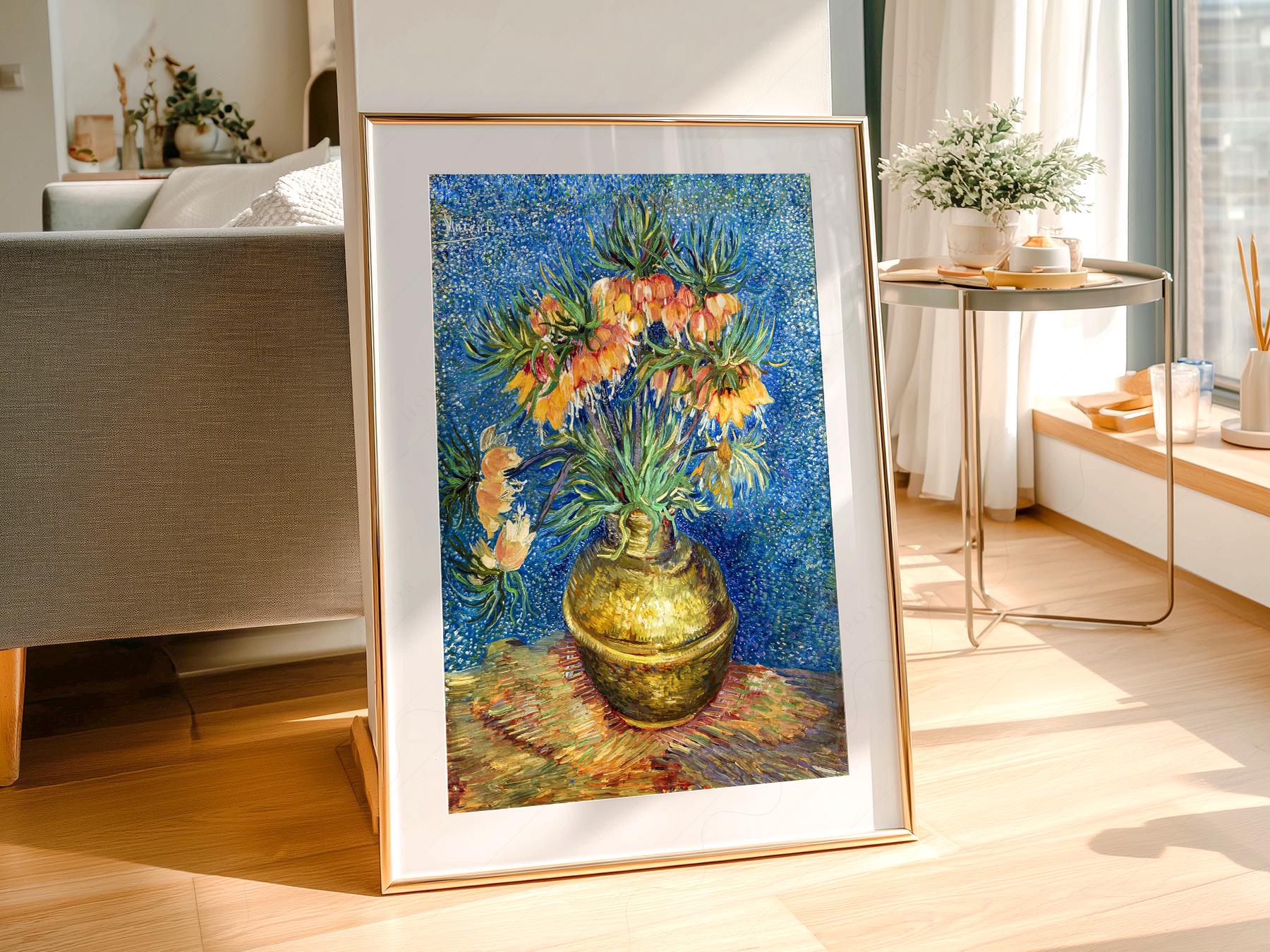 Van Gogh Flowers Print, Imperial Fritillaries in Copper Vase, Fine