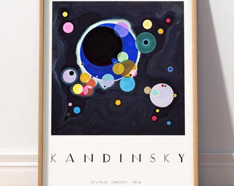 Kandinsky Several Circles Print, Abstract Colorful Wall Art, Modern Geometric Poster, Living Room Decor 5