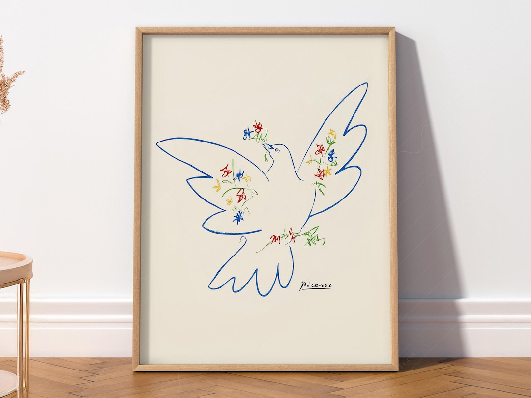 ピカソ 額装 「Blue dove with flowers」 ピカソ 額装 「Blue dove with flowers」 Pablo Picasso, La