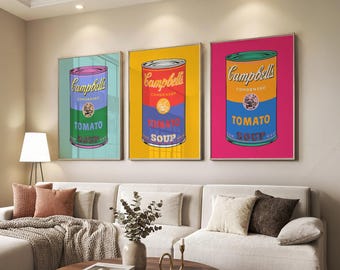 Andy Warhol Campbell Soup Cans Print Set, Retro Pop Art