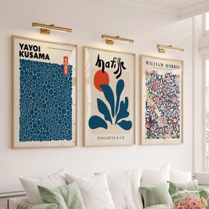 Matisse, Kusama, Morris Print Set | Blue Gallery Wall Art 23 image 13