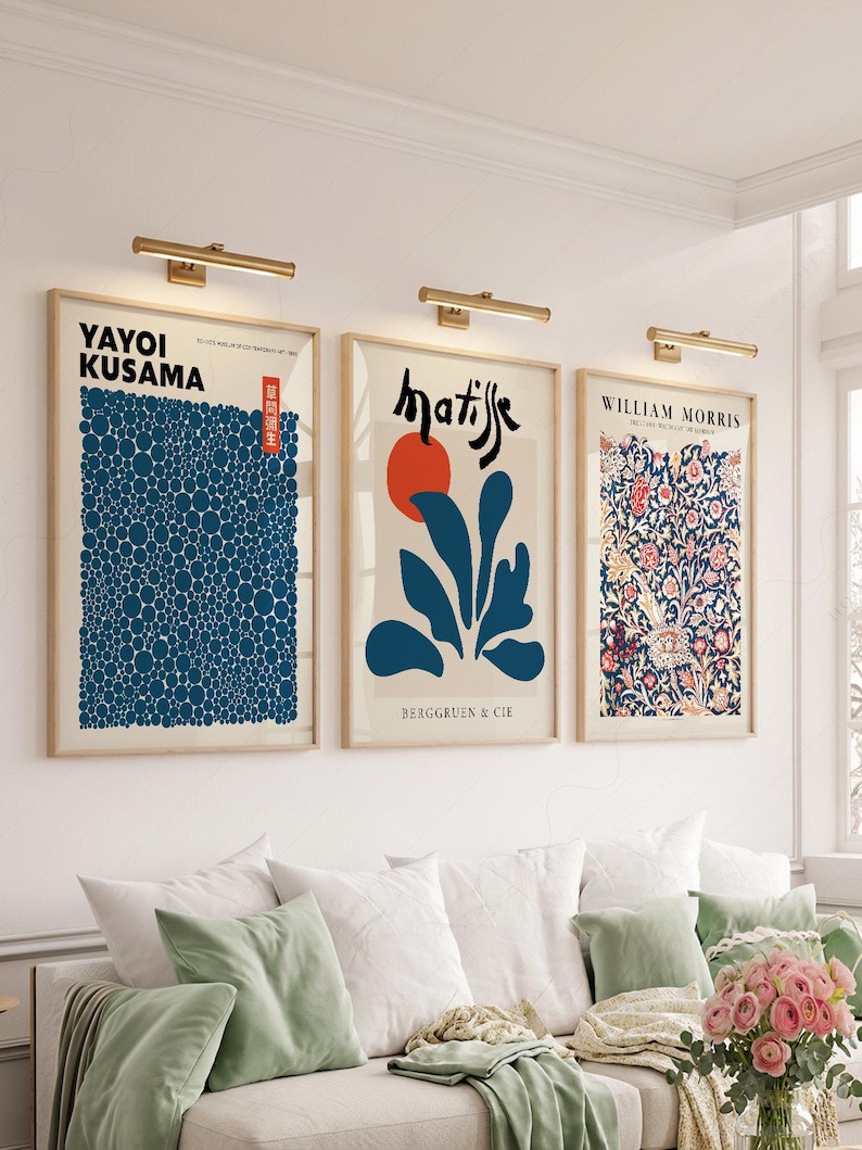 Matisse, Kusama, Morris Print Set | Blue Gallery Wall Art 23 image 13