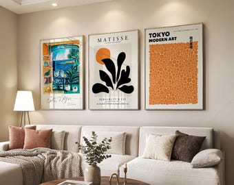 Mid Century Modern Gallery Wall Art, Matisse, Picasso, Japanese