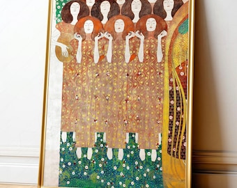 Gustav Klimt Choir of Angels Art Print, Beethoven Frieze 14