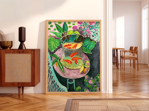 Henri Matisse Goldfish Print, Mid Century Modern Nature Wall Art 6