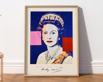 Queen Elizabeth II, Andy Warhol Poster, Pop Art, Famous Portrait, British Royal Family Print