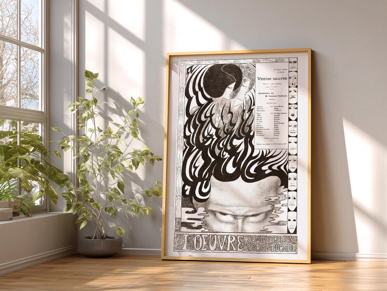 Jan Toorop Louvre Poster, Abstract Black White Art Print image 7