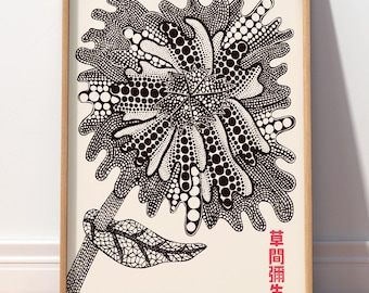 Yayoi Kusama Flower Print, Japanese Botanical Wall Art Decor 16