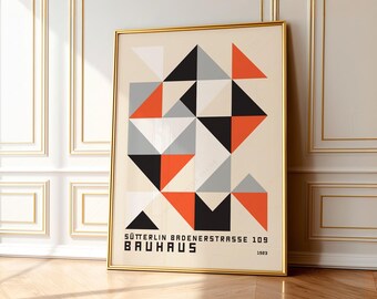 Bauhaus Geometric Poster, Mid-Century Modern Art Print 10