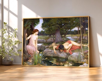 Echo and Narcissus Print, John William Waterhouse, Fine Art Reproduction 78-4