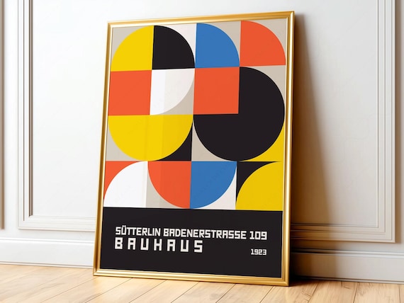 Geometric Bauhaus Art Print, Abstract Wall Decor 7