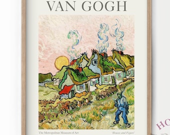 Van Gogh Poster, Van Gogh Houses and Figure, Van Gogh Print, Post-impressionist, Van Gogh Painting, Gift Idea, High Quality Print