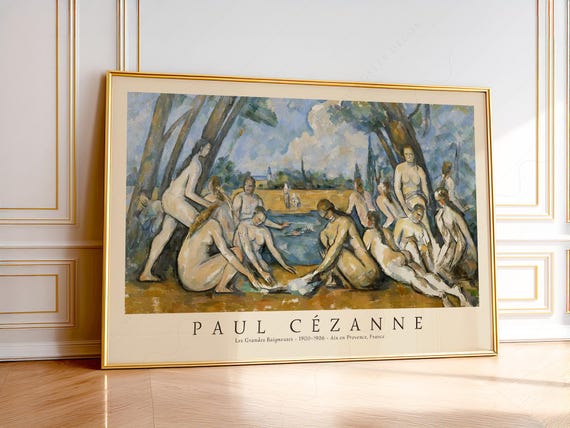 Paul Cézanne Large Bathers Reproduction Print, Museum Poster 69-3