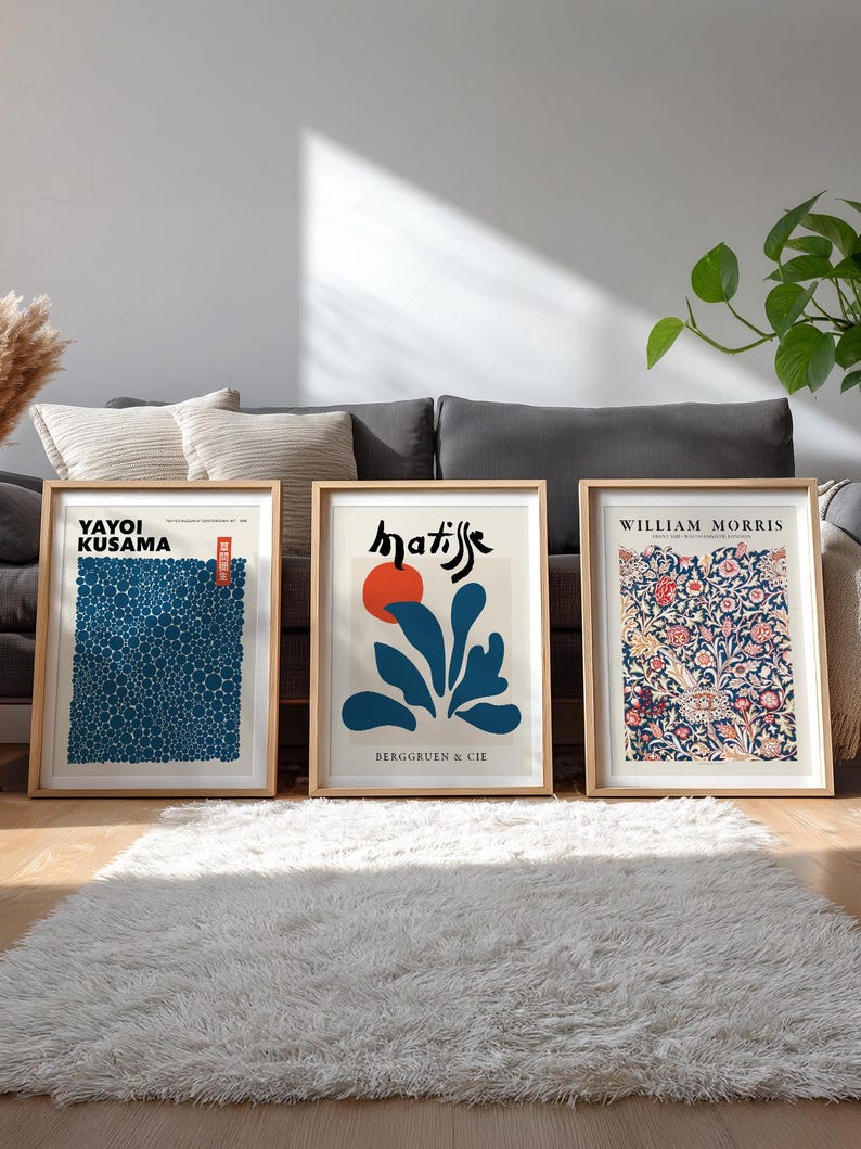 Matisse, Kusama, Morris Print Set | Blue Gallery Wall Art 23 image 4