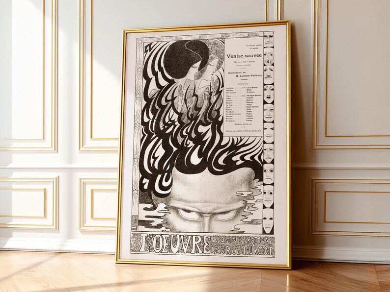 Jan Toorop Louvre Poster, Abstract Black White Art Print image 11