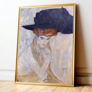 Gustav Klimt: The Black Feather Hat Art Print, Elegant Decor 28