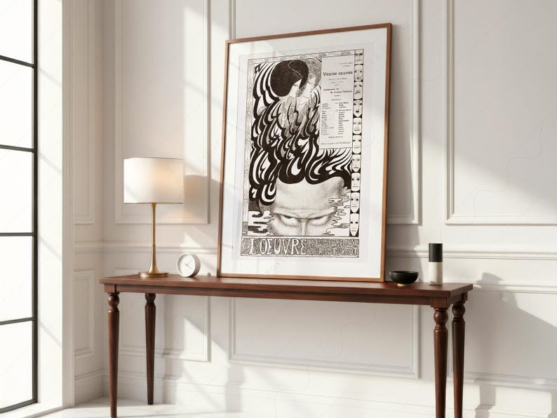 Jan Toorop Louvre Poster, Abstract Black White Art Print image 2