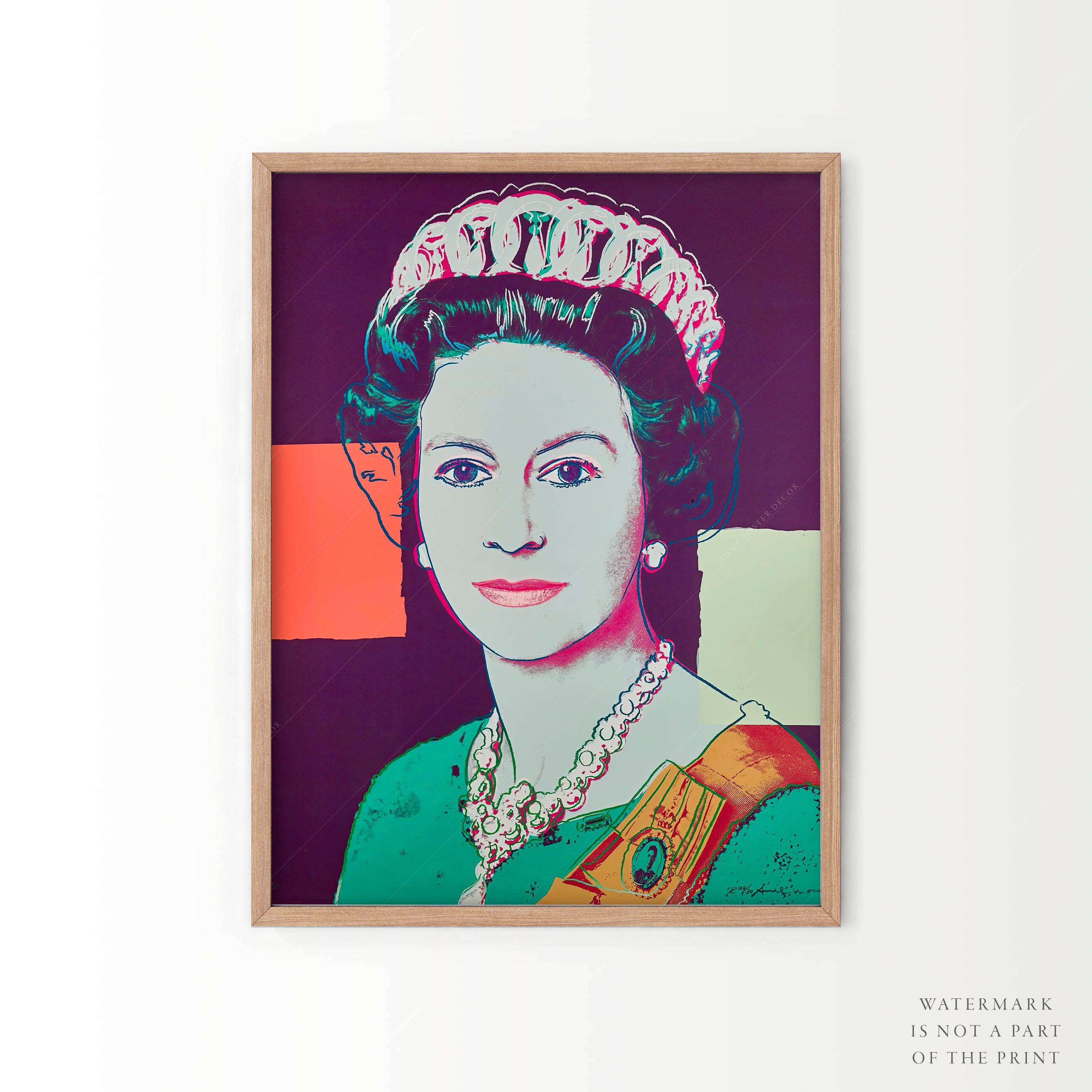 Andy Warhol Print Queen Elizabeth II Purple Art the Crown - Etsy Canada