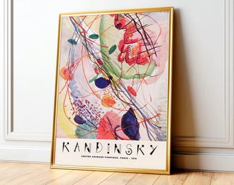 Kandinsky Abstract Print, Colorful Modern Wall Art, Bauhaus Expressionist Painting, Vibrant Art Decor 35
