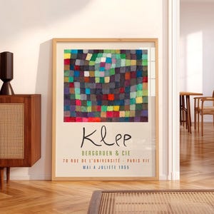 Lámina abstracta de bloques de color de Paul Klee, arte mural geométrico moderno, póster con estampado cuadrado colorido, decoración de arte de mediados de siglo 02 imagen 3