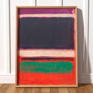 Lámina de Mark Rothko, Rothko rojo y verde, arte mural moderno, decoración contemporánea, Rothko sin título, decoración mural abstracta, decoración minimalista 16