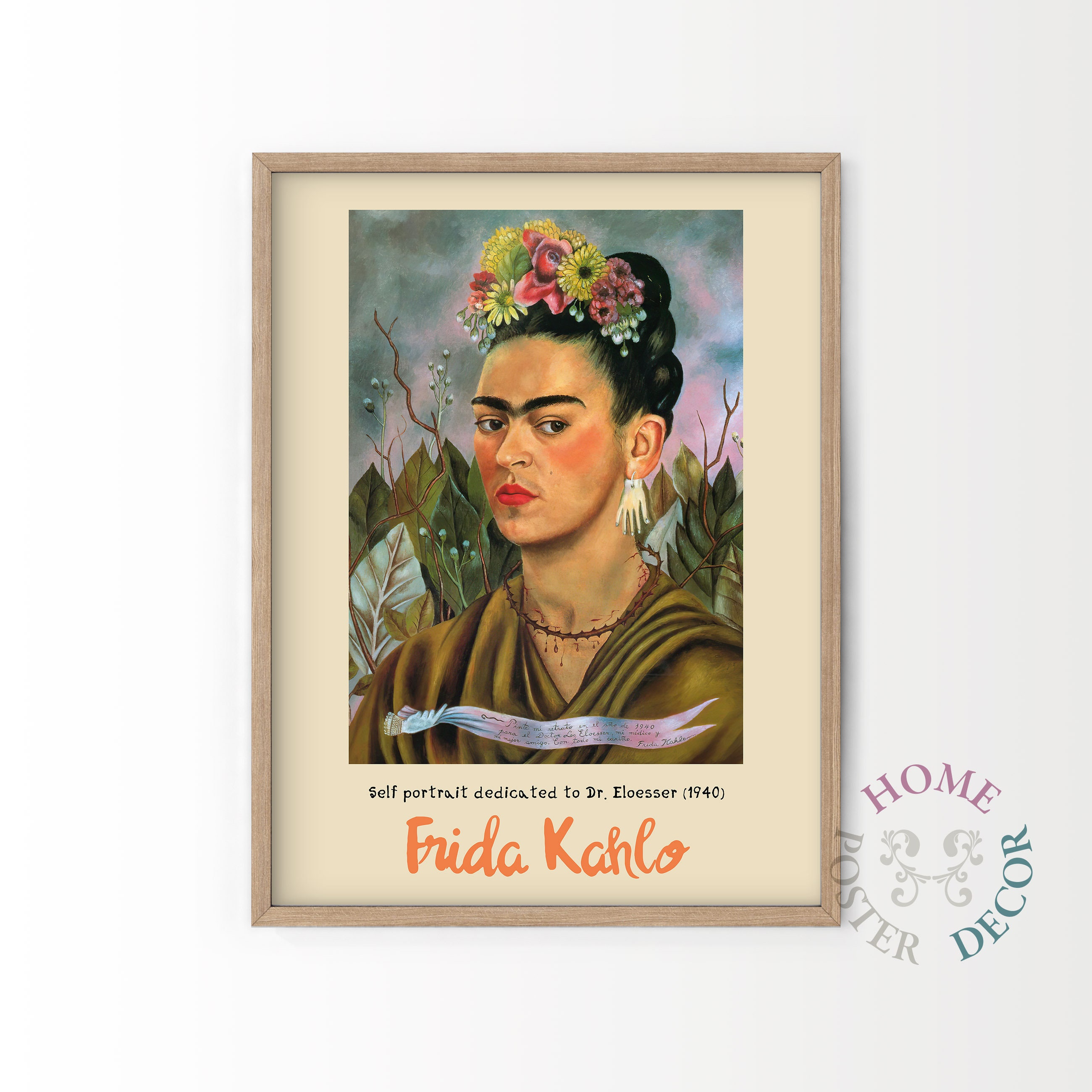feminist art print bohemian large wall decor Frida Frida Kahlo boho decor